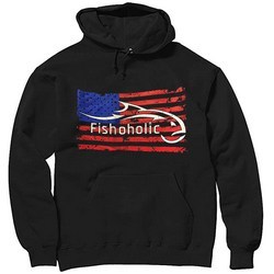 FISHOHOLIC US FLAG HOODIE  L